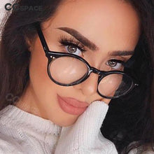 Load image into Gallery viewer, 45738 Round Cat Eye Rivet Glasses Frames Men Women Optical Computer Glasses