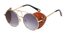 Load image into Gallery viewer, 45810 Round Steam Punk Ring Sunglasses Men Women 2023 Shades UV400 Vintage Glasses