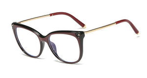 45818 Vintage Square Anti-Blue Cat Eye Glasses Frames Men Women Optical  Computer Eyeglasses