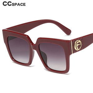 45839 Big Letter F Retro Square Sunglasses Men Women Shades UV400 Vintage Glasses