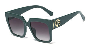 45839 Big Letter F Retro Square Sunglasses Men Women Shades UV400 Vintage Glasses