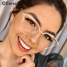 Load image into Gallery viewer, 45887 Cat Eye Metal Half-Frame Women Optical Computer Glasses