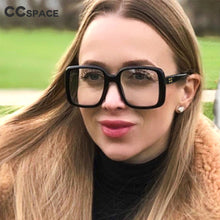 Load image into Gallery viewer, 45931 Big Frame Square Glasses Frames Rivet Women Oversized Computer Glasses