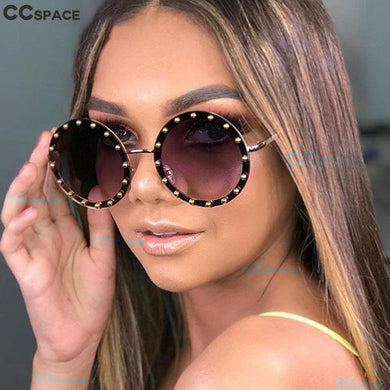46007 Lady Round Sunglasses Shiny Diamond Frame For Women Brand Glasses Designer Male Female Shades