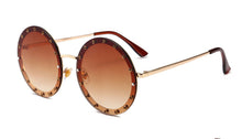 Load image into Gallery viewer, 46007 Lady Round Sunglasses Shiny Diamond Frame For Women Brand Glasses Designer Male Female Shades