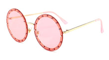 Load image into Gallery viewer, 46007 Lady Round Sunglasses Shiny Diamond Frame For Women Brand Glasses Designer Male Female Shades