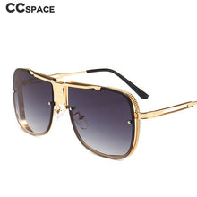 Load image into Gallery viewer, 46062 Oversize Metal Square Sunglasses Men Women UV400 Vintage Glasses