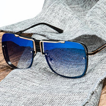 Load image into Gallery viewer, 46062 Oversize Metal Square Sunglasses Men Women UV400 Vintage Glasses