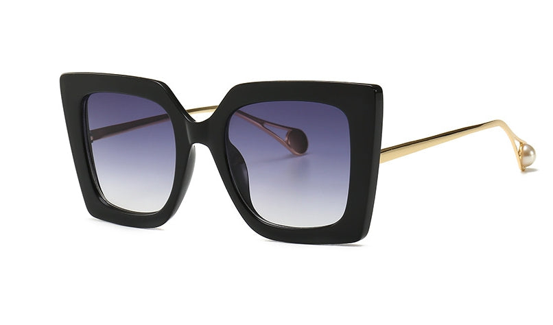 46110 Retro Pearl  Women Sunglasses  Square Shades UV400 Vintage Glasses