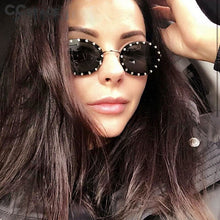 Load image into Gallery viewer, 46127 Diamond Oval Small Frame  Sunglasses Men Women Shades UV400 Vintage Glasses
