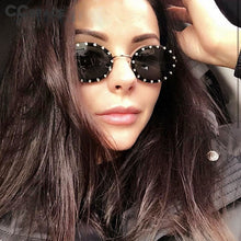 Load image into Gallery viewer, 46127 Oval Small Frame Diamond  Sunglasses Men Women Shades UV400 Vintage Glasses