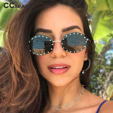 Load image into Gallery viewer, 46127 Oval Small Frame Diamond  Sunglasses Men Women Shades UV400 Vintage Glasses