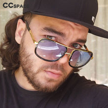 Load image into Gallery viewer, 46135 Oversized Pilot Square Sunglasses Men Women Shades UV400 Vintage Glasses