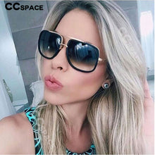 Load image into Gallery viewer, 46135 Oversized Pilot Square Sunglasses Men Women Shades UV400 Vintage Glasses
