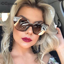 Load image into Gallery viewer, 46153 One Lens Square Cat Eye Sunglasses Men Women  Shades UV400 Vintage Glasses