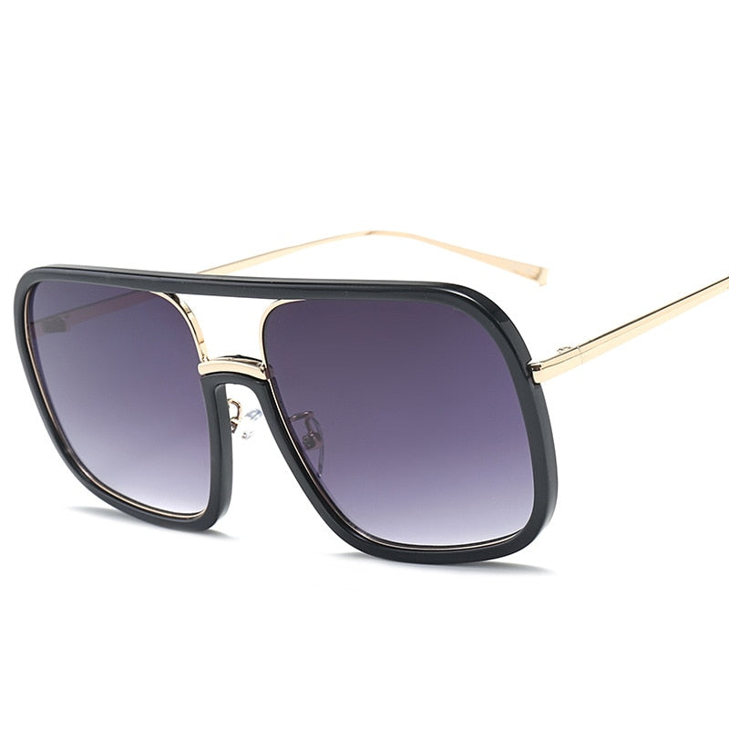 46160 Square Big Frame Sunglasses Men Women Shades UV400 Vintage Glasses