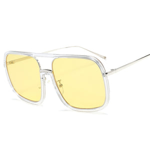 46160 Square Big Frame Sunglasses Men Women Shades UV400 Vintage Glasses