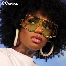 Load image into Gallery viewer, 46215 Metal Rivet Eyewear Oversized Mirror Square Sunglasses Men Women Shades Glasses Trend Unique Female UV400