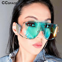 Load image into Gallery viewer, 46215 Square Oversized Mirror Sunglasses Men Women Shades Glasses Metal Rivet Trend Unique Eyewear UV400