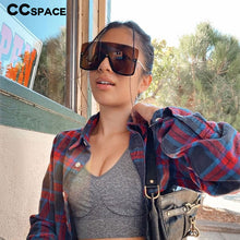 Load image into Gallery viewer, 46266 Oversized One Lens  Sunglasses Half Frame Brand Designer Star Men Women Uv400 Eyeglasses