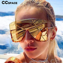 Load image into Gallery viewer, 46266 Oversized One Lens  Sunglasses Half Frame Brand Designer Star Men Women Uv400 Eyeglasses