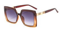 Load image into Gallery viewer, 46267 Big Frame Square Cat Eye Chain  Sunglasses Men Women UV400 Glasses