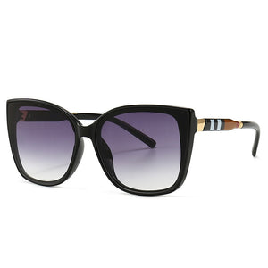 46305 Vintage Square Cat Eye Stripe Sunglasses Men Women Optical Computer Glasses