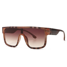 Load image into Gallery viewer, 46310 Oversized Square One Lens Stripe Sunglasses Men Women Shades UV400 Vintage Glasses