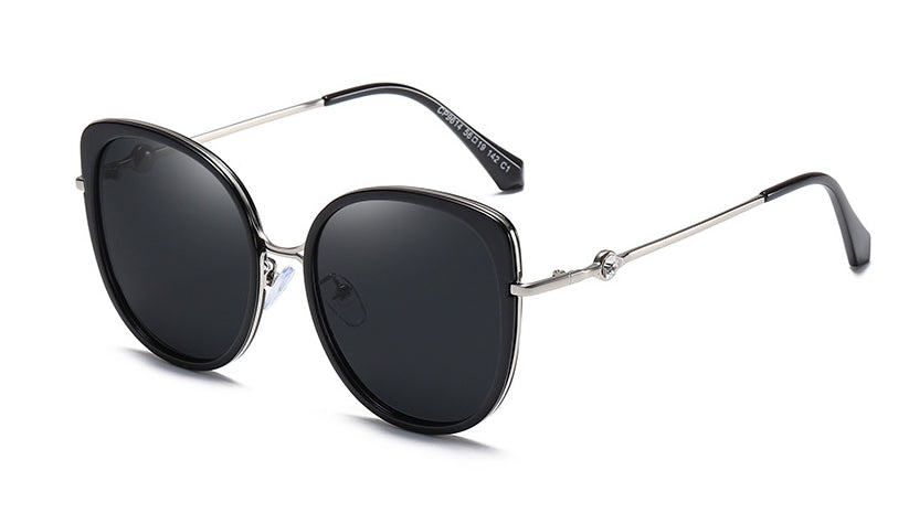 46319 Cat Eye Round Diamond Sunglasses TAC Lenses Men Women Shades UV400 Vintage Glasses