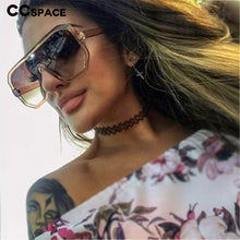 Load image into Gallery viewer, 46478 Oversized One Lens Square Sunglasses Women Goggle Shades Uv400 Vintage Glasses