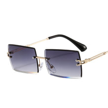 Load image into Gallery viewer, 46506 Square Rimless Diamond Trimming Sunglasses Women Punk Shades Uv400 Vintage Glasses