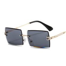 Load image into Gallery viewer, 46506 Square Rimless Diamond Trimming Sunglasses Women Punk Shades Uv400 Vintage Glasses