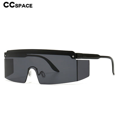 46526 Oversized One Lens Color Mirror Goggle Sunglasses Men Women Shades UV400 Vintage Glasses