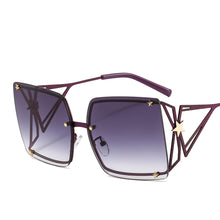Load image into Gallery viewer, 46556 Oversized Square Rimless Goggle Sunglasses Stars Men Women Shades UV400 Vintage Glasses