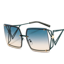 Load image into Gallery viewer, 46556 Oversized Square Rimless Goggle Sunglasses Stars Men Women Shades UV400 Vintage Glasses