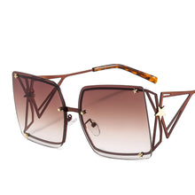 Load image into Gallery viewer, 46556 Oversized Square Rimless Goggle Sunglasses Stars Men Women Shades UV400 Vintage Glasses