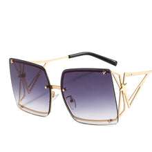 Load image into Gallery viewer, 46556 Oversized Square Rimless Goggle Sunglasses Stars Men Women Shades UV400 Vintage Glasses