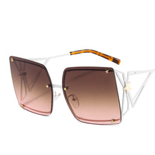 Load image into Gallery viewer, 46556 Oversized Square Rimless Goggle Sunglasses Stars Men Women Shades UV400 Vintage Glasses
