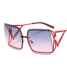 Load image into Gallery viewer, 46556 Oversized Square Rimless Goggle Sunglasses Stars Men Women Shades UV400 Vintage Glasses