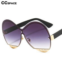 Load image into Gallery viewer, 46578 Oversized Rimless One Lens Sunglasses Stars Men Women Shades UV400 Vintage Glasses