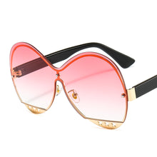 Load image into Gallery viewer, 46578 Oversized Rimless One Lens Sunglasses Stars Men Women Shades UV400 Vintage Glasses