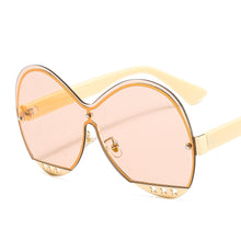 Load image into Gallery viewer, 46578 Oversized Rimless One Lens Sunglasses Stars Men Women Shades UV400 Vintage Glasses