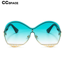 Load image into Gallery viewer, 46578 Oversized Rimless One Lens Sunglasses Stars Men Women Shades UV400 Vintage Glasses