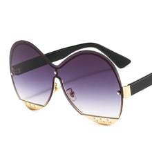 Load image into Gallery viewer, 46578 Oversized Rimless One Lens Sunglasses Stars Men Women Shades UV400 Vintage Glasses