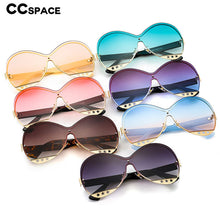Load image into Gallery viewer, 46578 Oversized Rimless One Lens Sunglasses Stars Men Women Shades UV400 Vintage Glasses