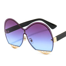 Load image into Gallery viewer, 46578 Oversized Rimless One Lens Sunglasses Stars Men Women Shades UV400 Vintage Glasses