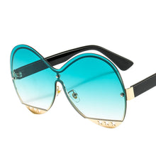 Load image into Gallery viewer, 46578 Oversized Rimless One Lens Sunglasses Stars Men Women Shades UV400 Vintage Glasses