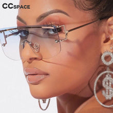 Load image into Gallery viewer, 46589 Oversized Rimless One Lens Sunglasses Men Women Shades UV400 Vintage Glasses
