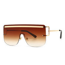 Load image into Gallery viewer, 46589 Oversized Rimless One Lens Sunglasses Men Women Shades UV400 Vintage Glasses