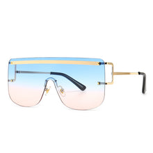 Load image into Gallery viewer, 46589 Oversized Rimless One Lens Sunglasses Men Women Shades UV400 Vintage Glasses